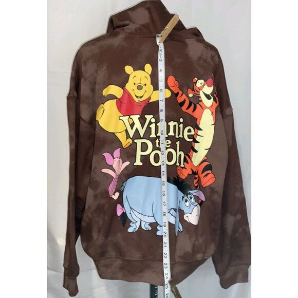 Disney Winnie The Pooh Zip Up Hoodie Womens Juniors Brown XXL Tigger Eeyore - Picture 5 of 9